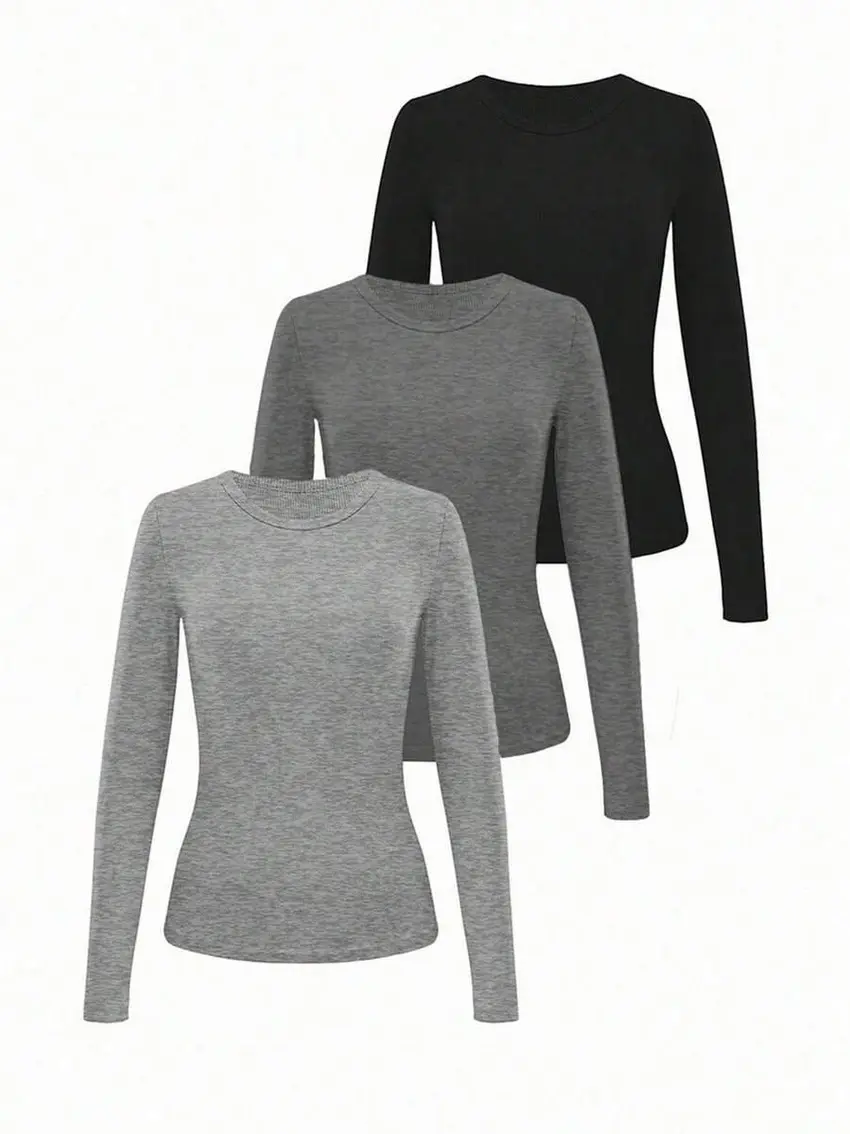 bluzka z długim rękawem 3-pack