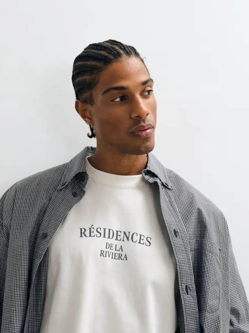 biały t-shirt print