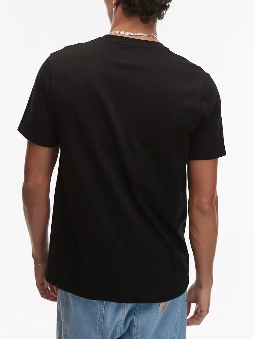 CZARNY T-SHIRT okrągły dekolt 2-PACK