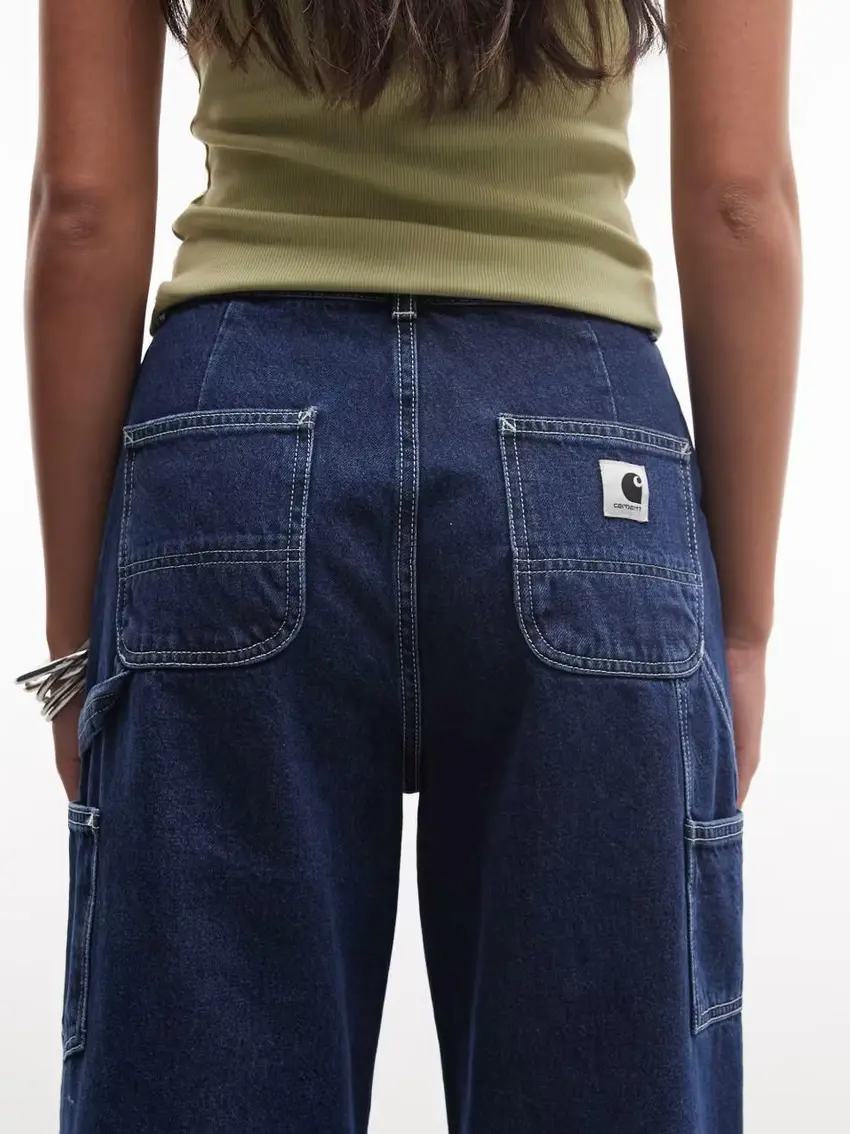GRANATOWE PROSTE SPODNIE JEANS