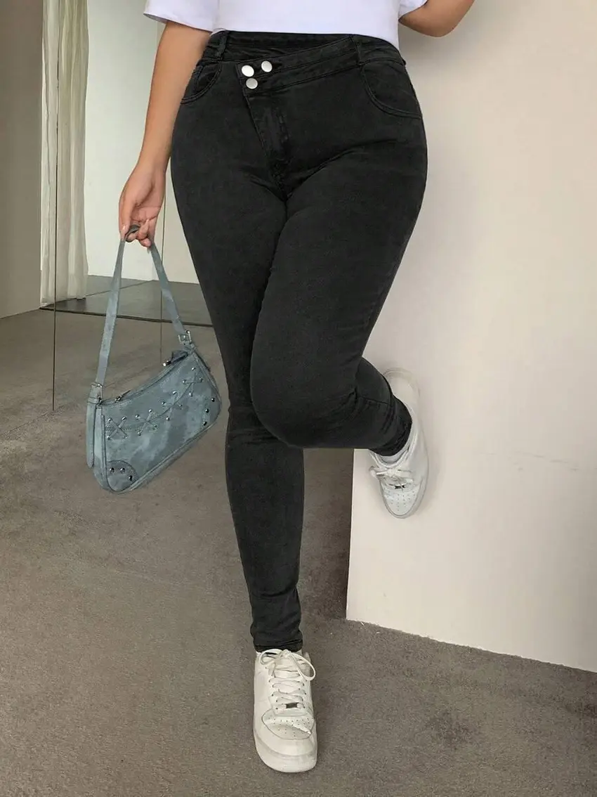 SPODNIE RURKI JEANS WYSOKI STAN