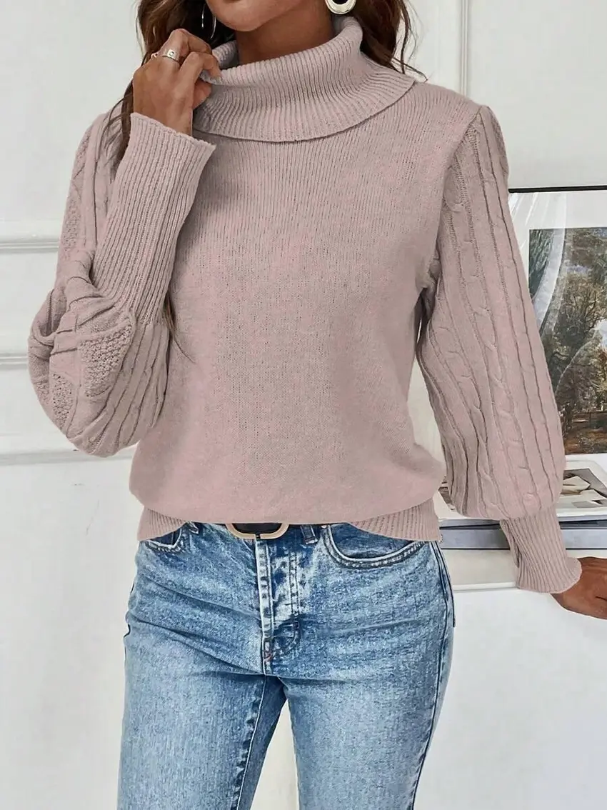 beżowy sweter golf