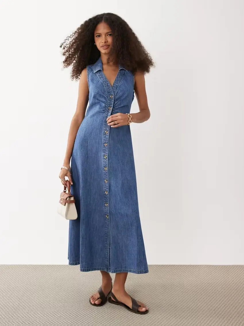 NIEBIESKA MAXI SUKIENKA JEANS