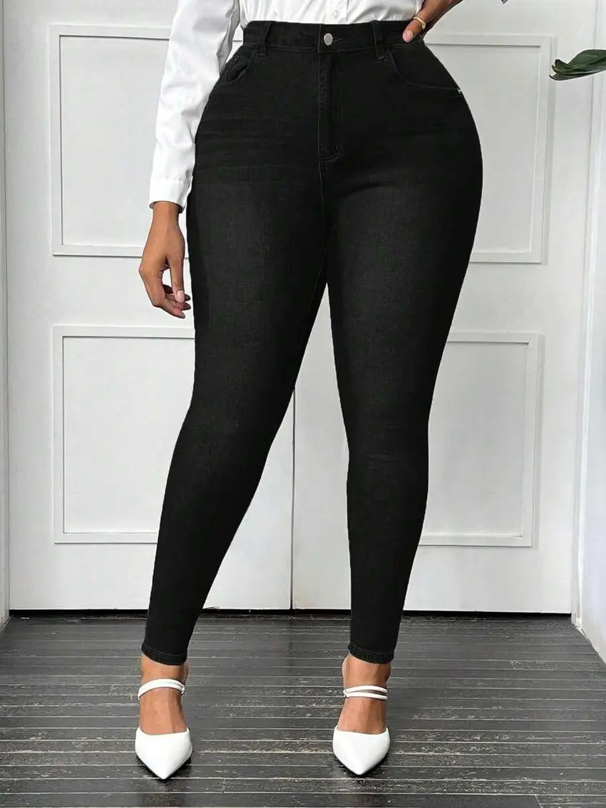 CZARNE SPODNIE JEANS