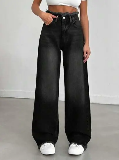 CZARNE SPODNIE JEANS