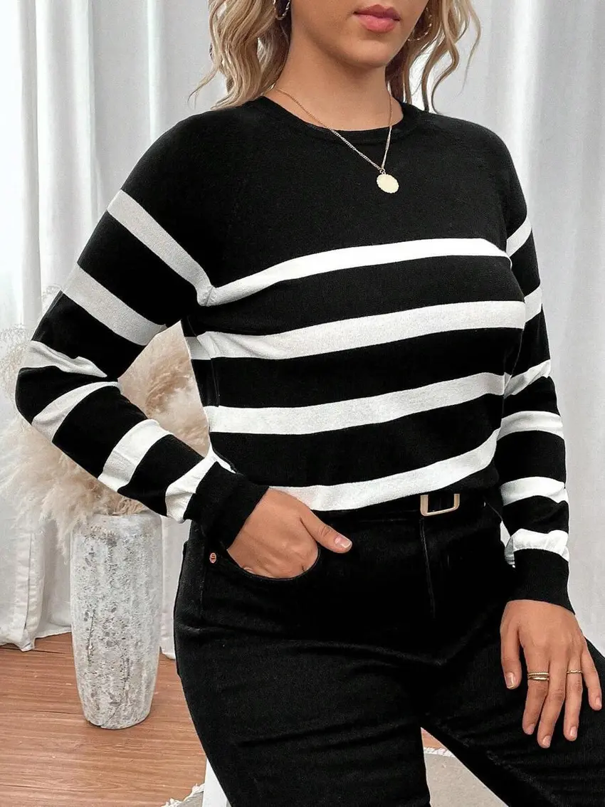 sweter print paski