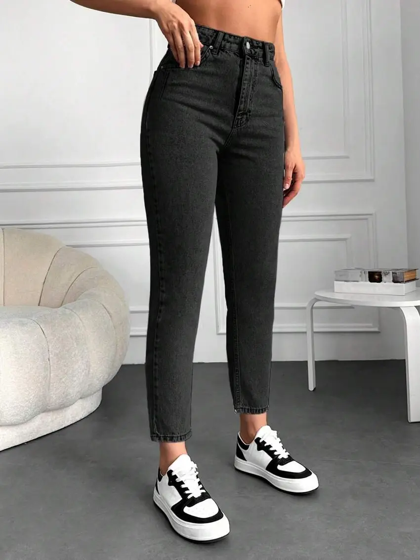 SPODNIE JEANS Z WYSOKIM STANEM