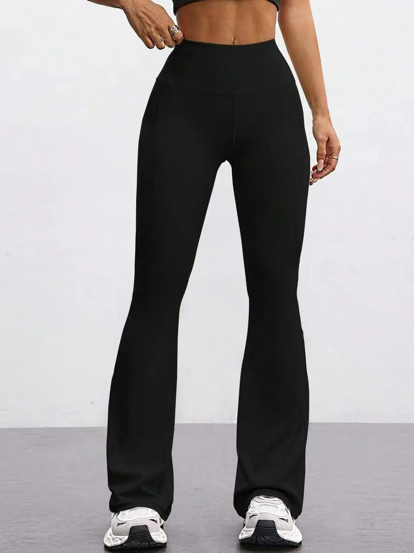czarny legginsy dzwony