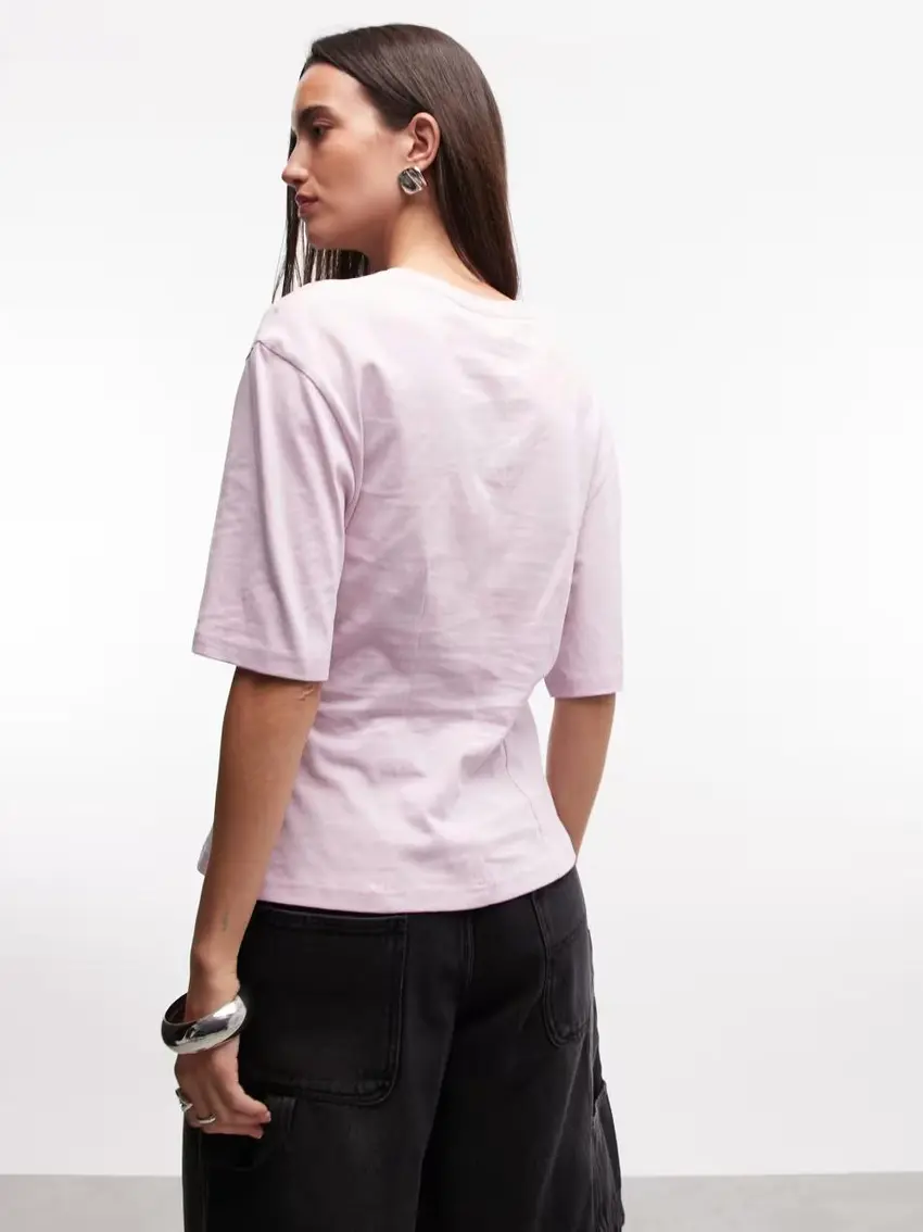 różowy t-shirt krótki rękaw