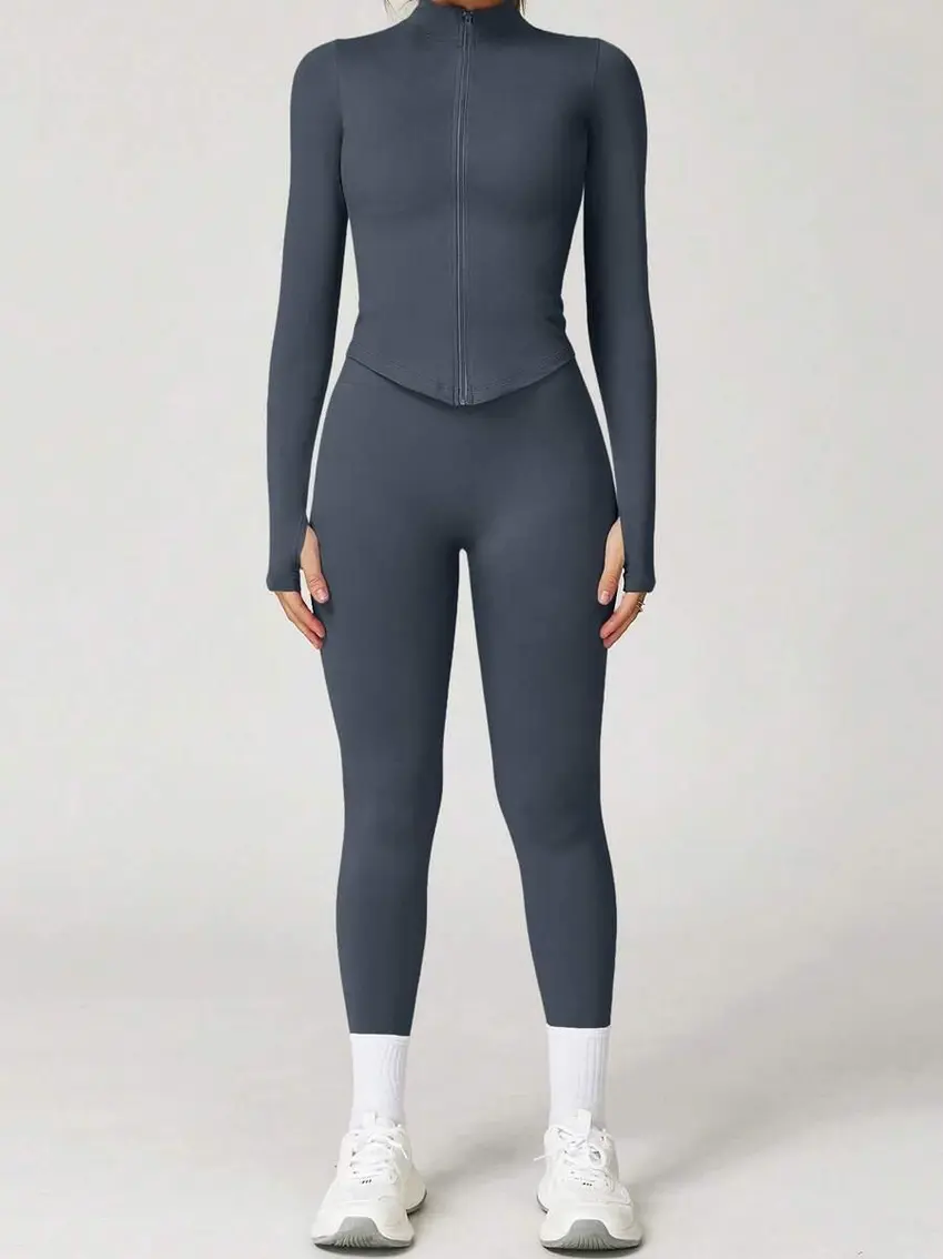 szare legginsy sportowe