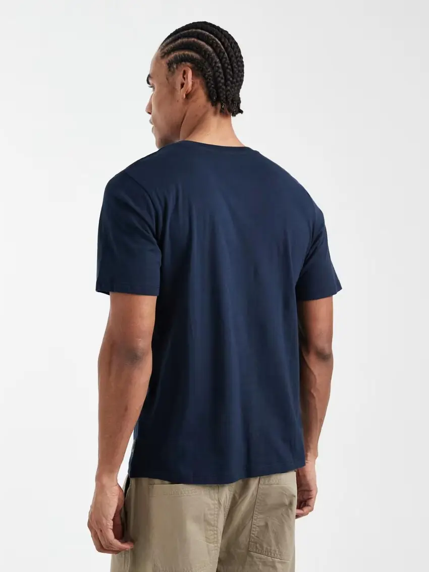 GRANATOWY T-SHIRT BASIC OKRĄGŁY DEKOLT