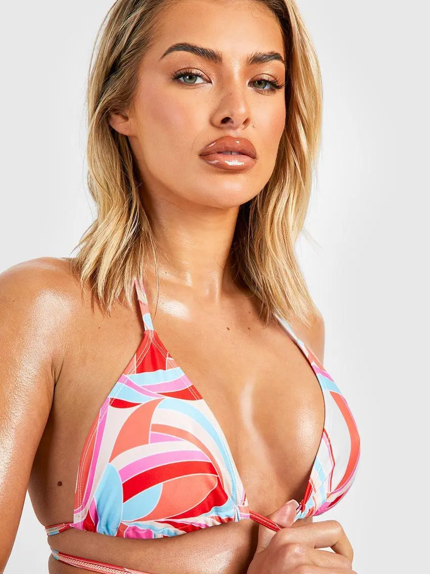 dół od bikini abstract print wiązanie