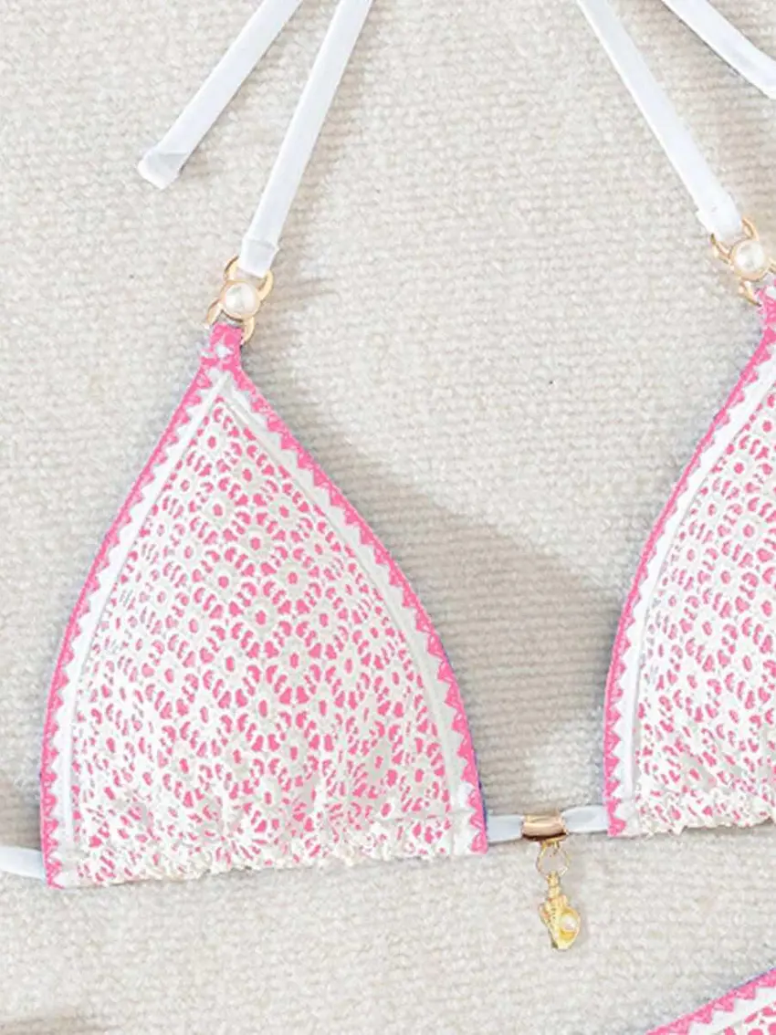 DÓŁ OD BIKINI WIĄZANIE ZDOBIENIE PEREŁKI