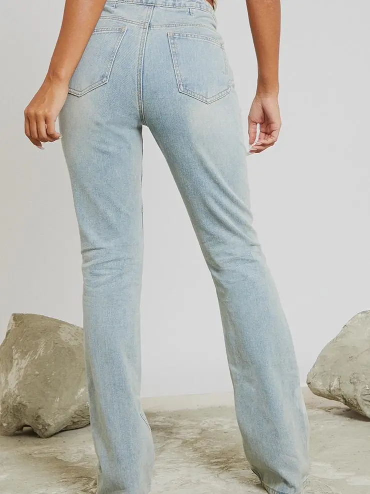 SPODNIE JEANS PROSTE NOGAWKI