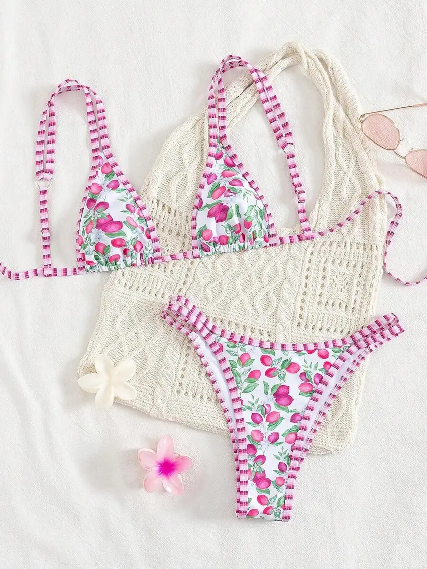GÓRA OD BIKINI wiązanie wzór