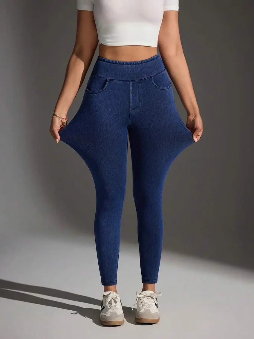 GRANATOWE SPODNIE CASUAL