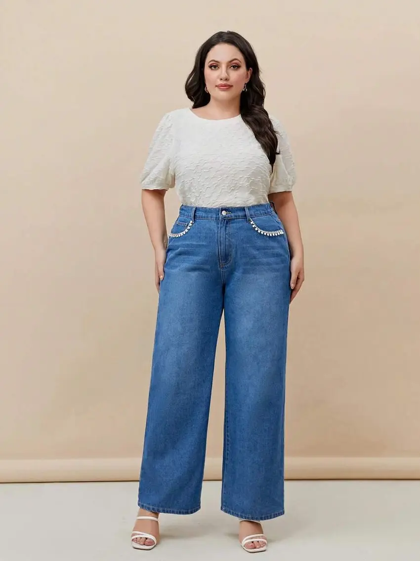 spodnie jeans zdobienie
