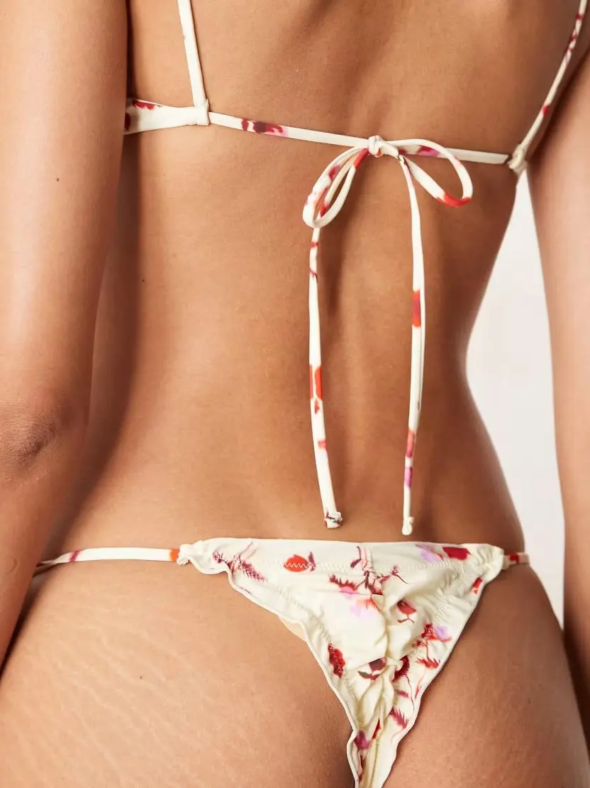 dół od bikini print kwiaty