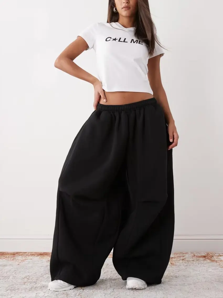 CZARNE SPODNIE DRESOWE CASUAL