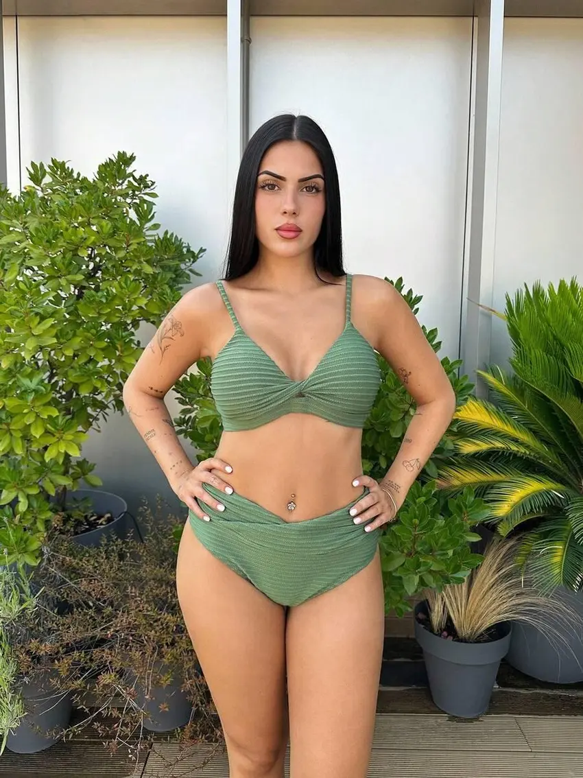 ZIELONY KOMPLET BIKINI STRUKTURA