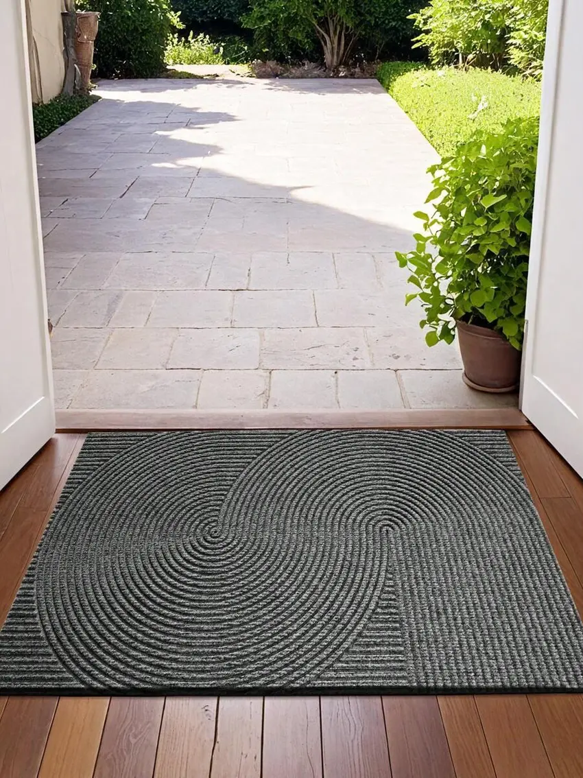 szara wycieraczka wzór geometryczny
