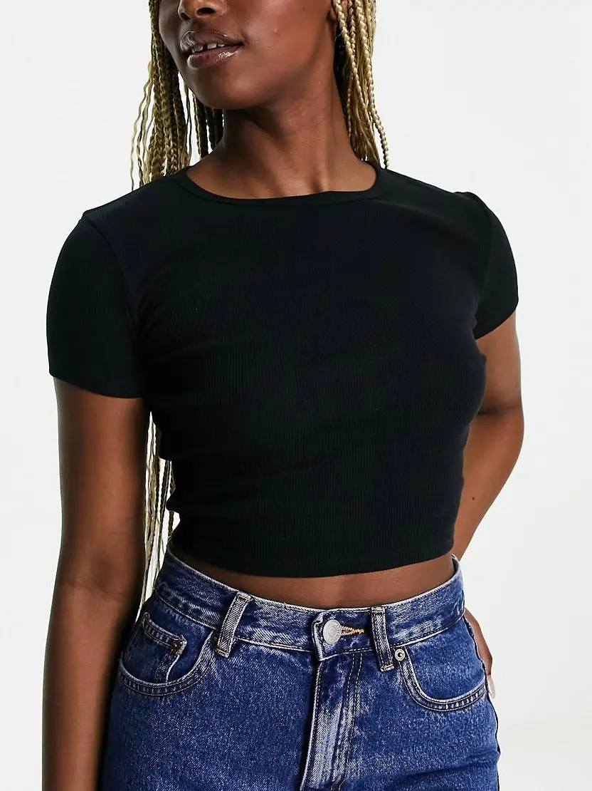 bawełniany KRÓTKI T-SHIRT okrągły dekolt basic 2-PACK