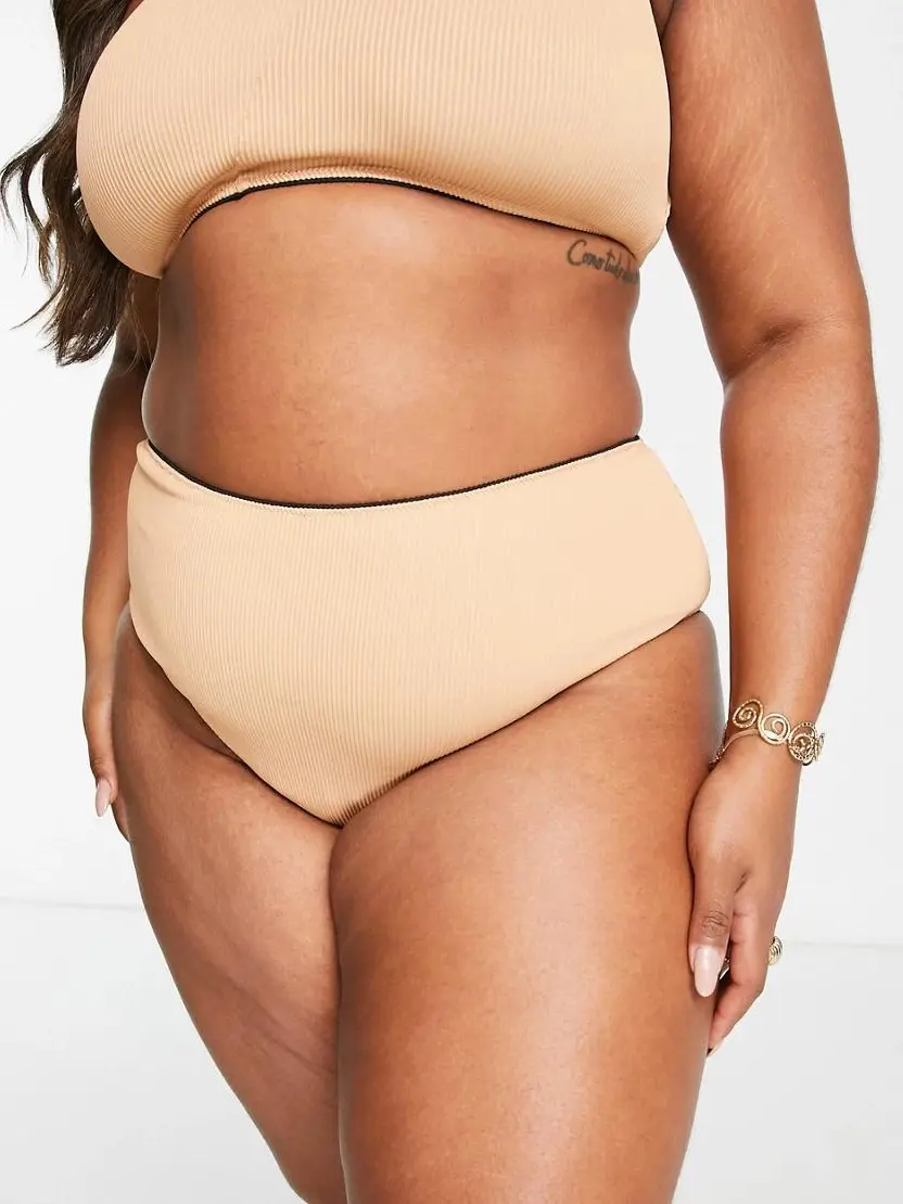 dwustronny dół od bikini wysoki stan prążki