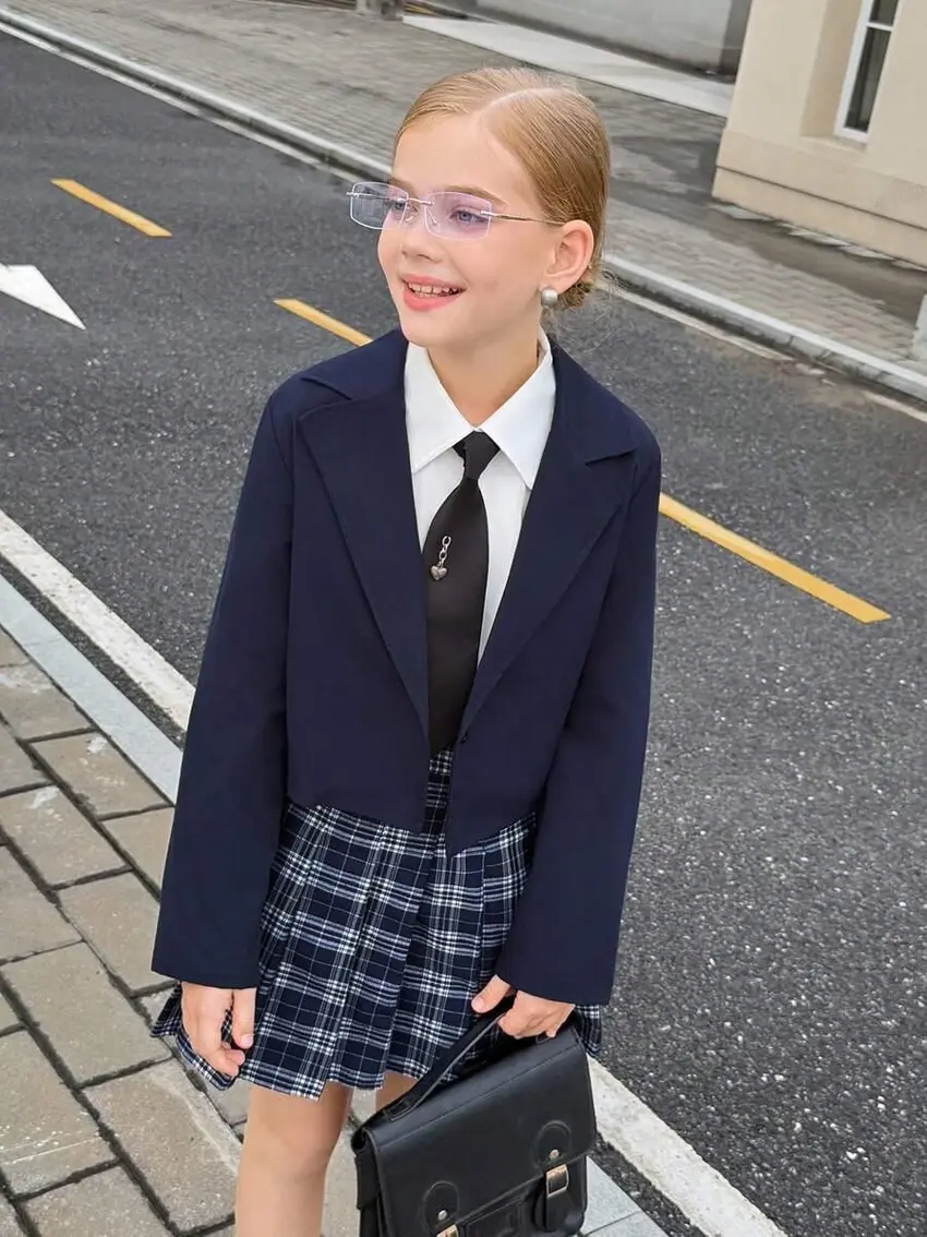 granatowa marynarka guzik