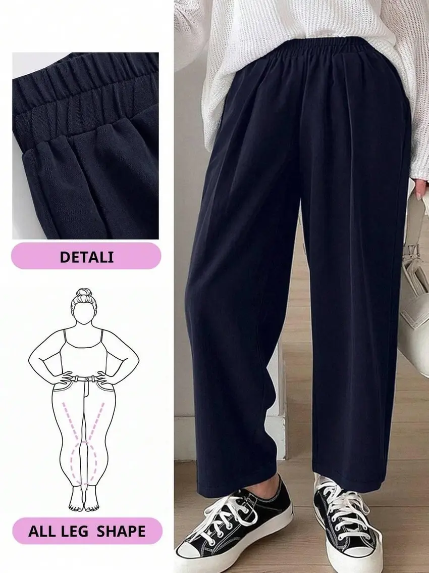 GRANATOWE SPODNIE CASUAL