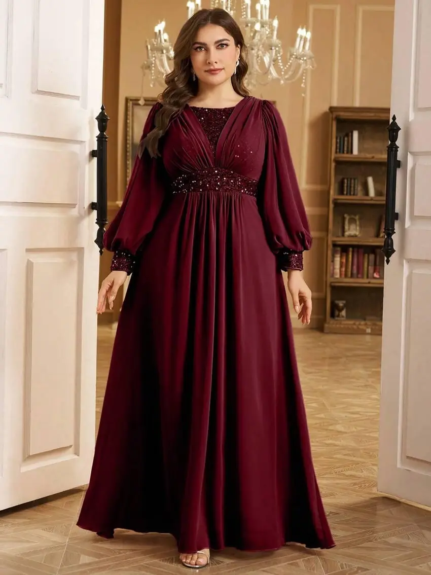 BURGUNDOWA MAXI SUKIENKA