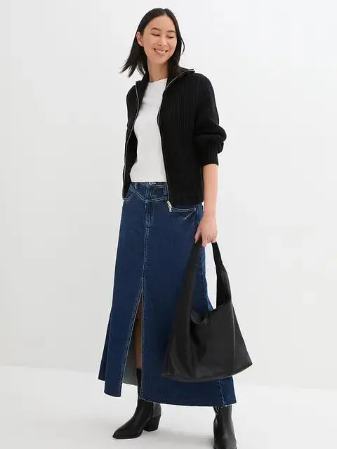 NIEBIESKA MAXI SPÓDNICA JEANS