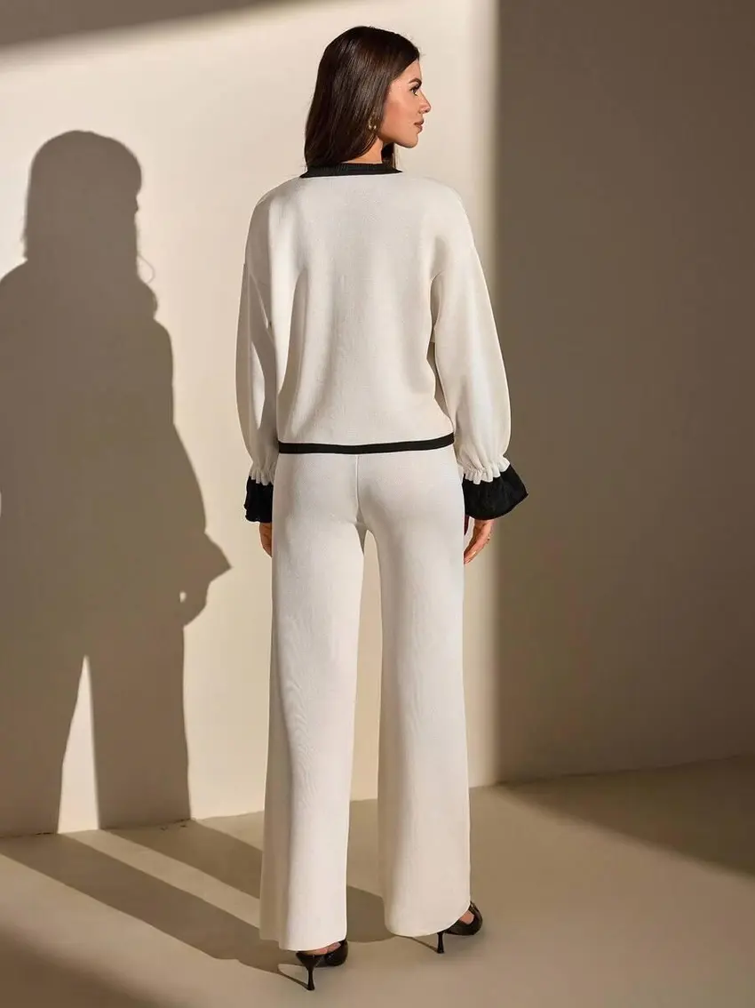 komplet sweter spodnie