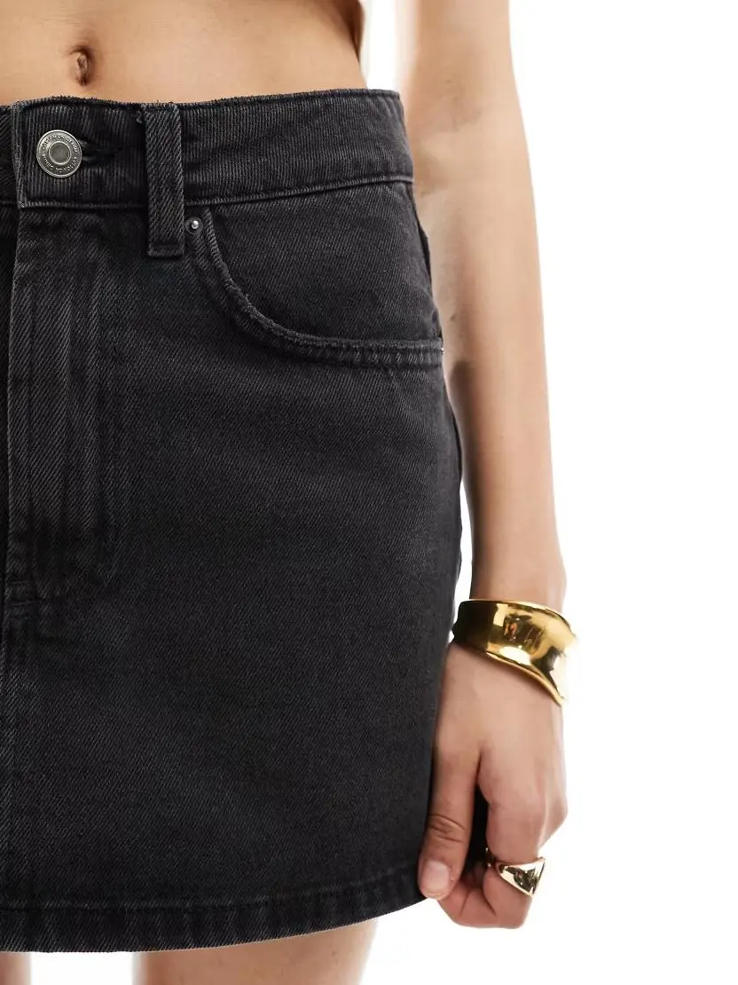 CZARNA MINI SPÓDNICA jeans
