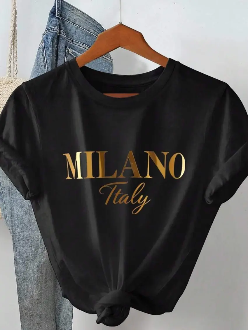 czarny t-shirt print