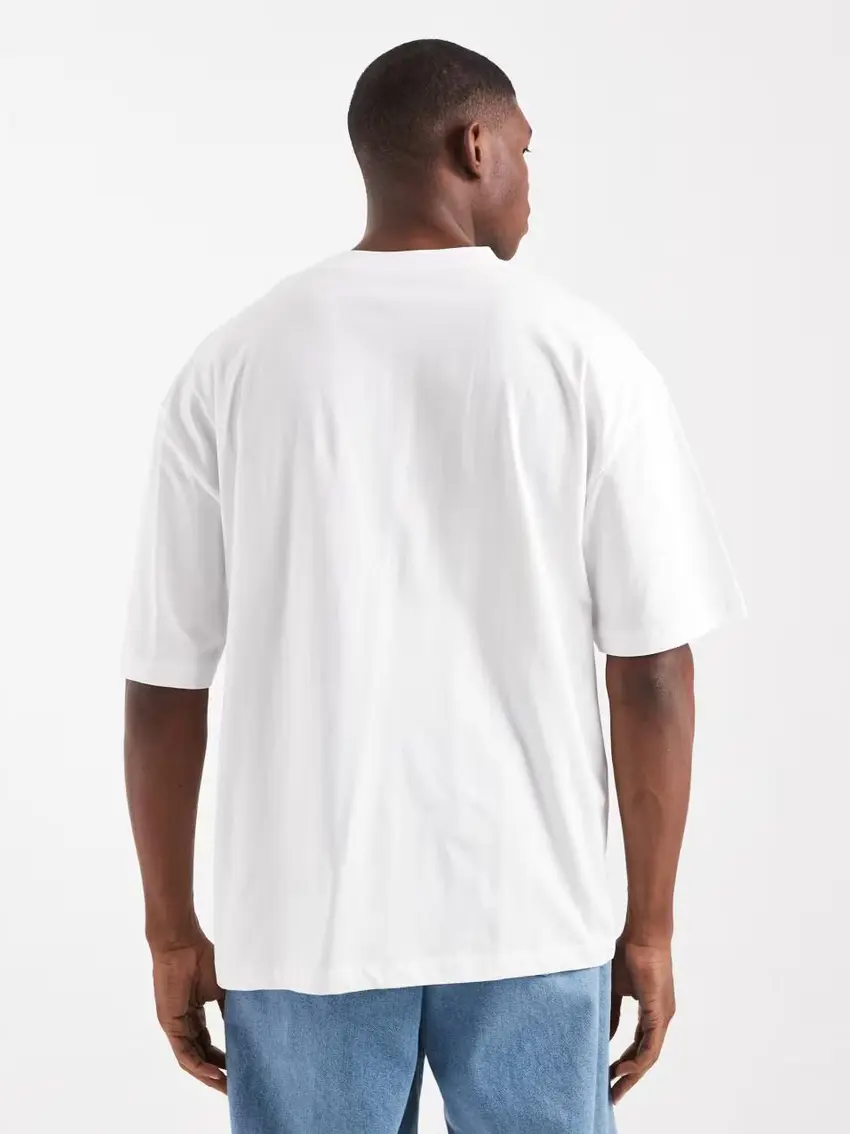BIAŁY T-SHIRT OKRĄGŁY DEKOLT casual