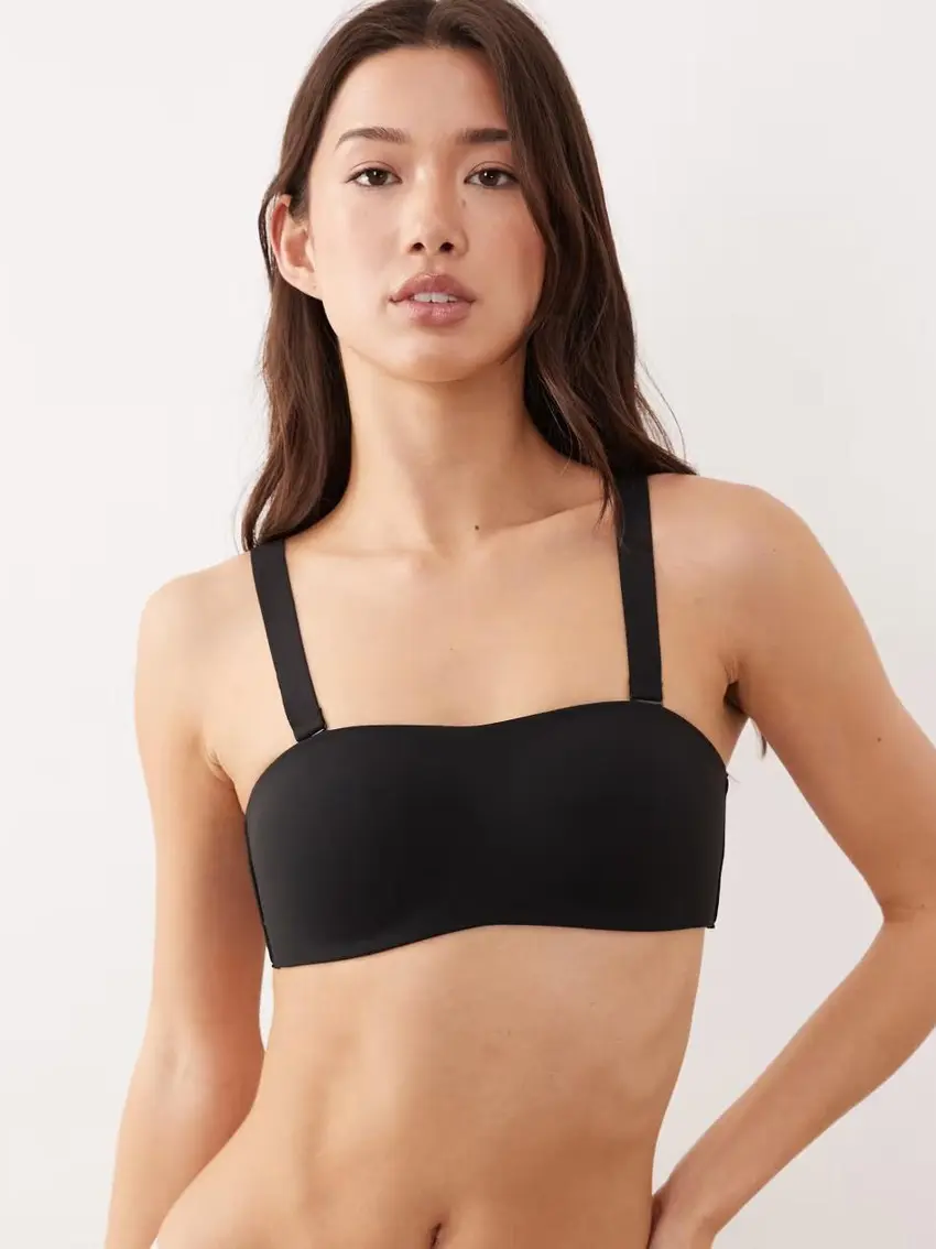 czarny biustonosz bandeau