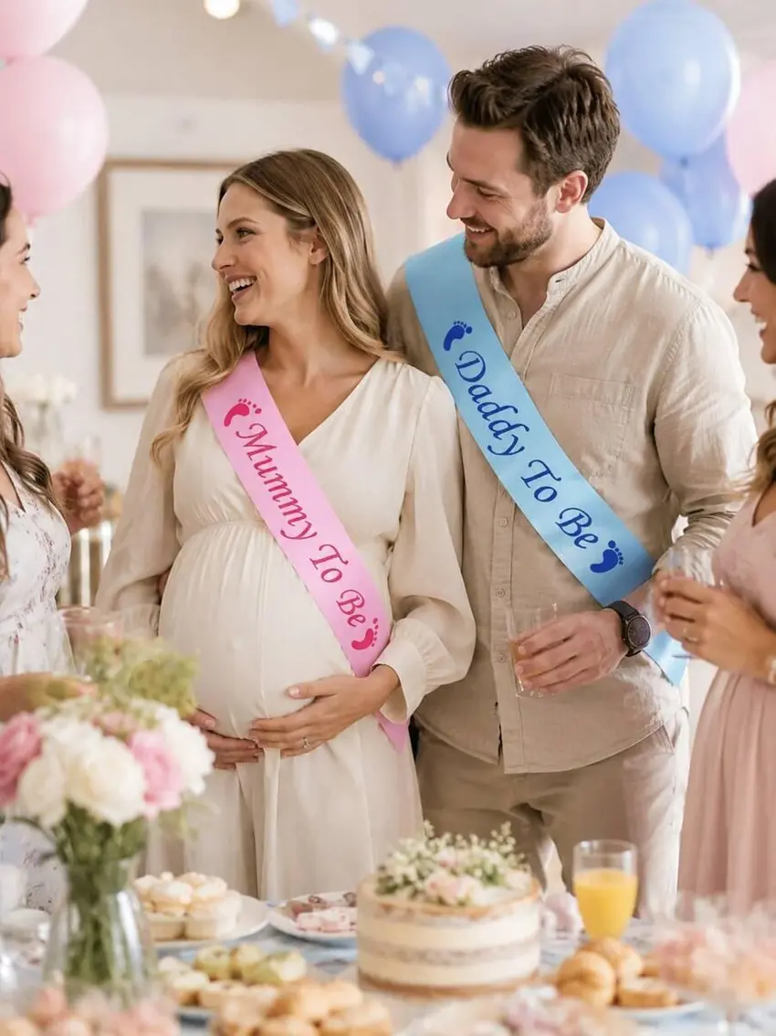 szarfy na baby shower 2-pack