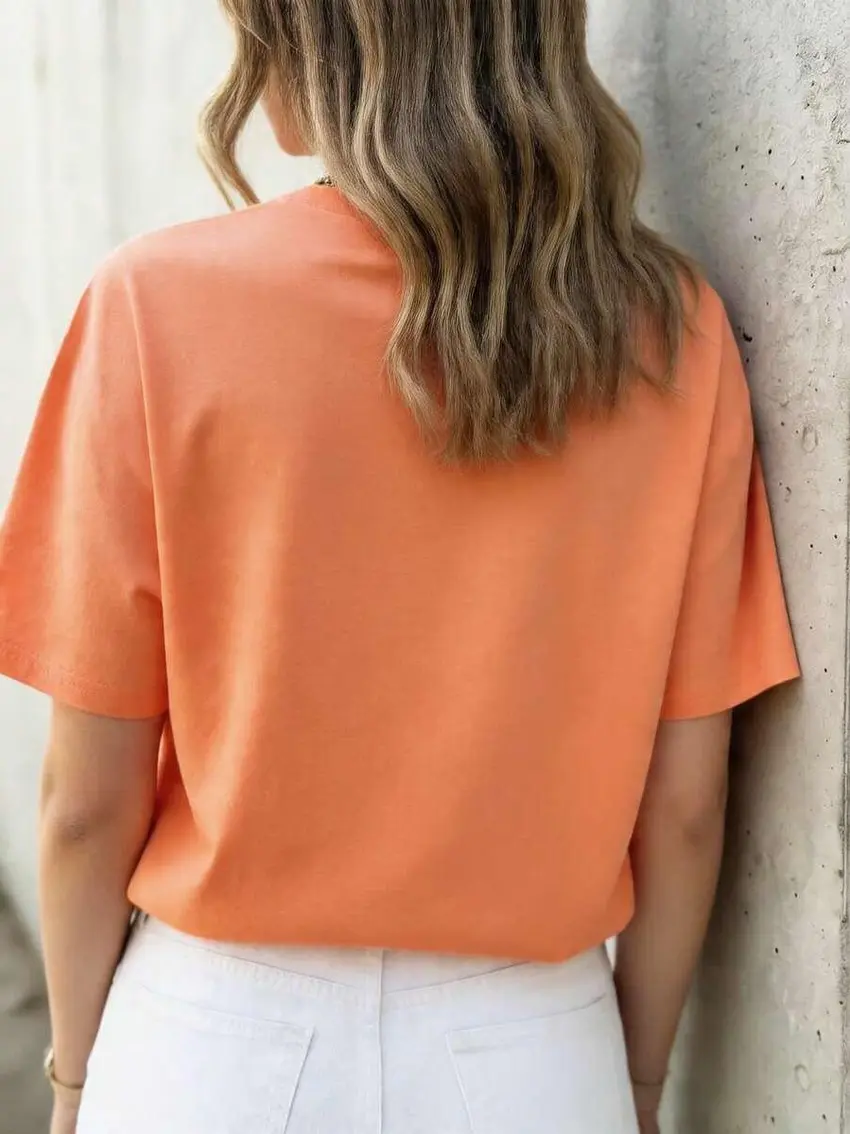 pomarańczowy t-shirt krótki rękaw