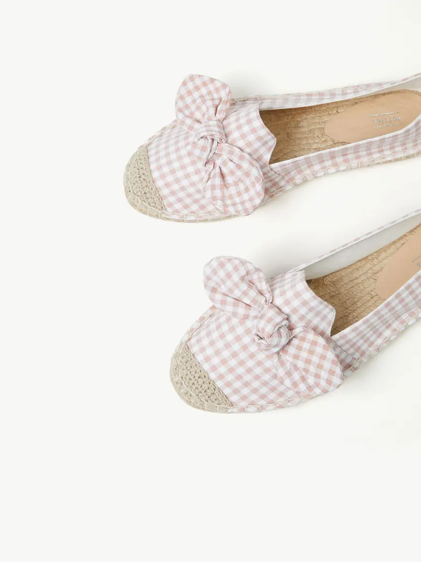 ESPADRYLE WZÓR KRATKA KOKARDA