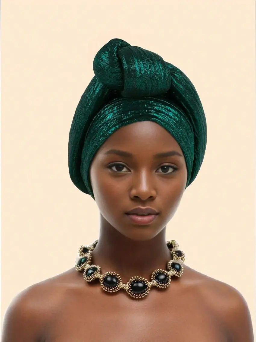 zielony turban na głowę połyk