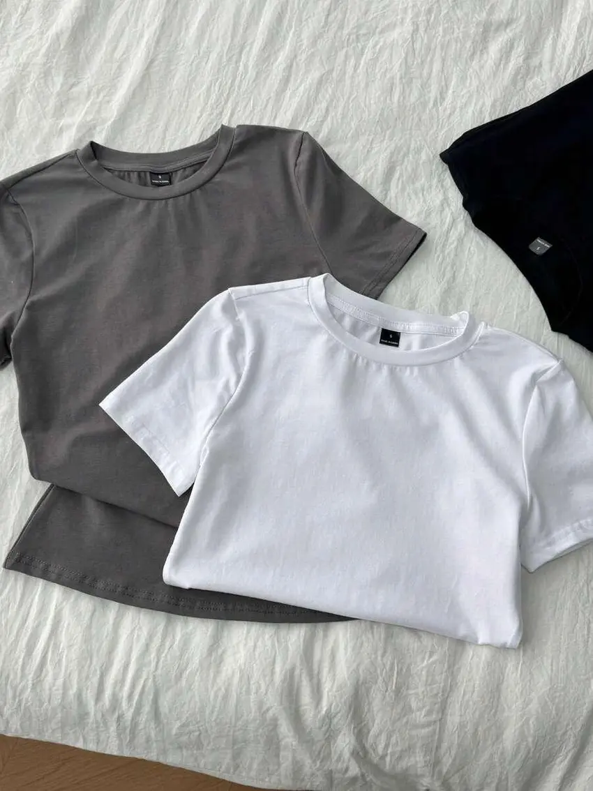 gładki t-shirt 2-pack