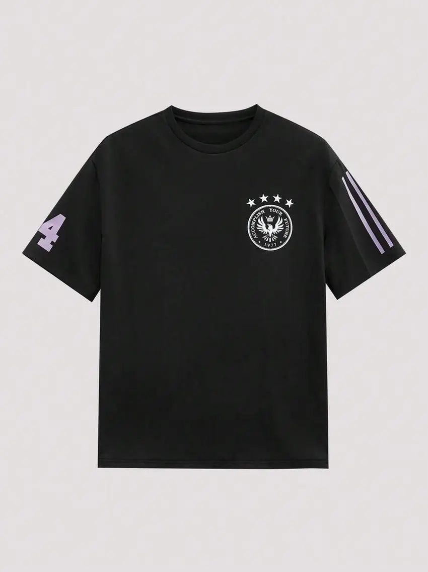 czarny t-shirt  z nadrukiem