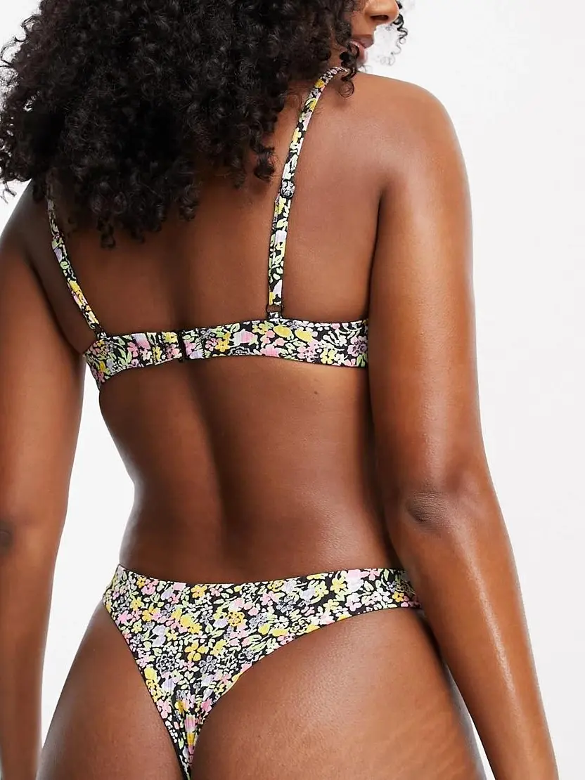 DÓŁ OD BIKINI KWIATY PRINT