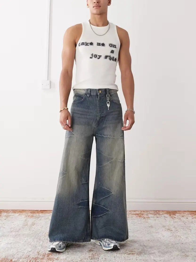 niebieskie spodnie jeans kieszenie