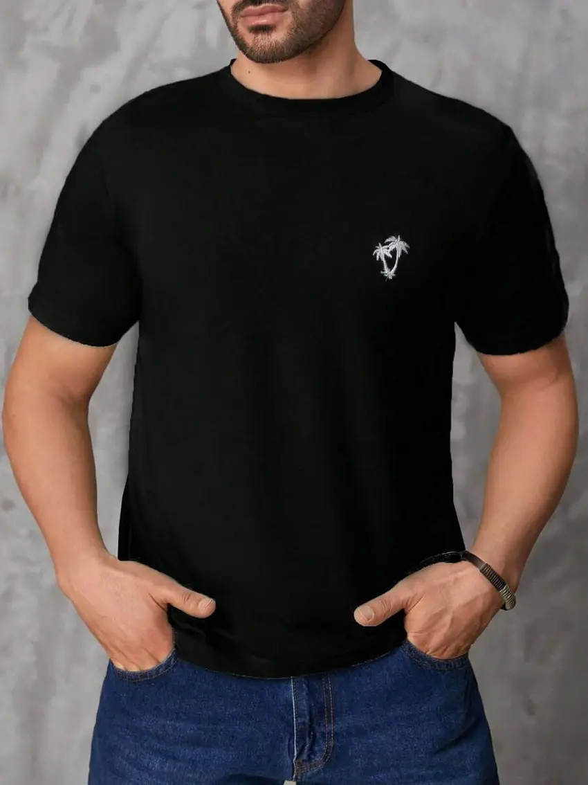 czarny t-shirt print