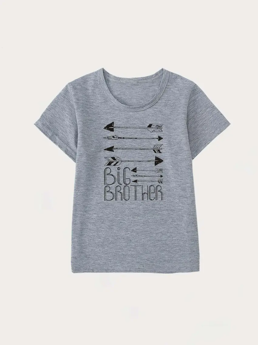 SZARY T-SHIRT NADRUK
