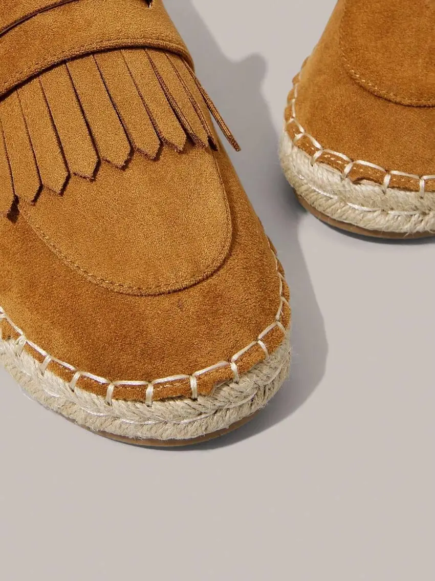 brązowe espadryle imitacja zamszu