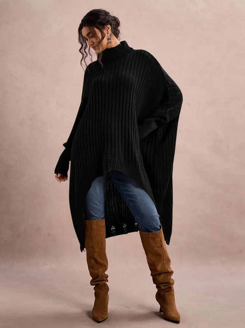 czarny sweter golf