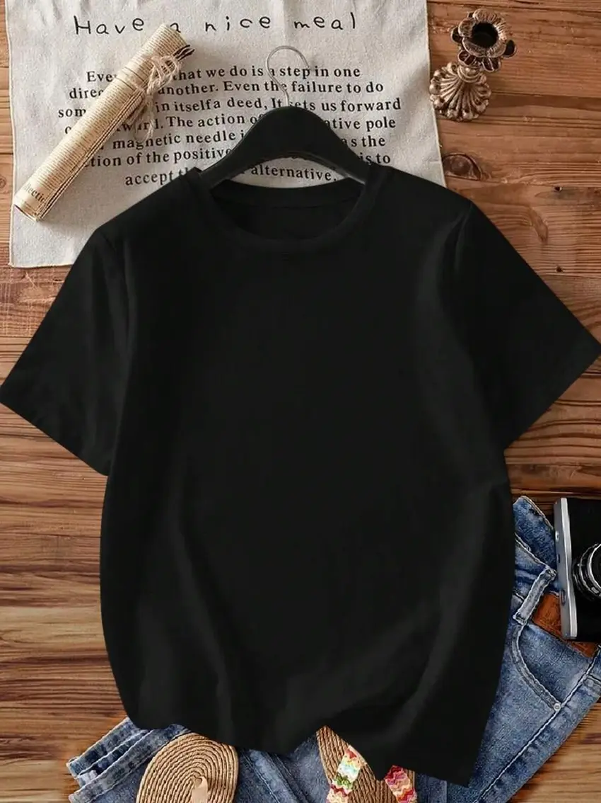 czarny t-shirt nadruk
