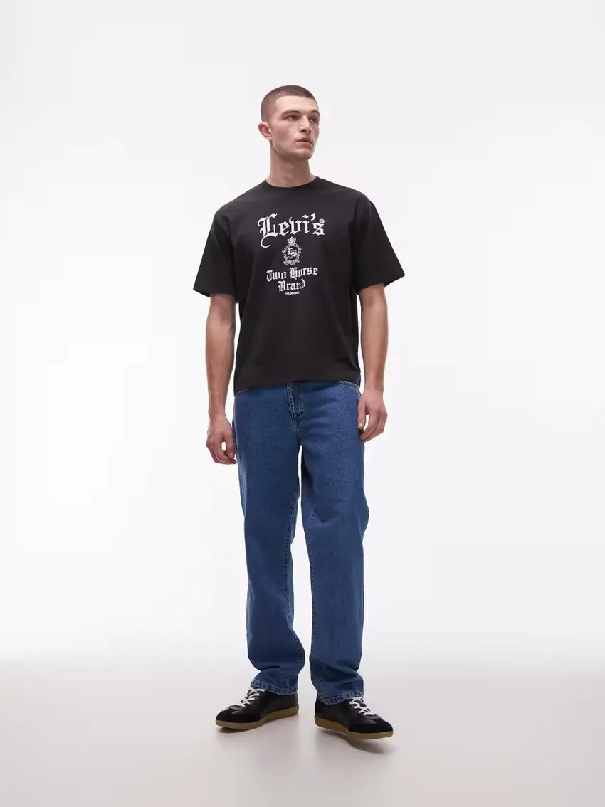 CZARNY T-SHIRT nadruk